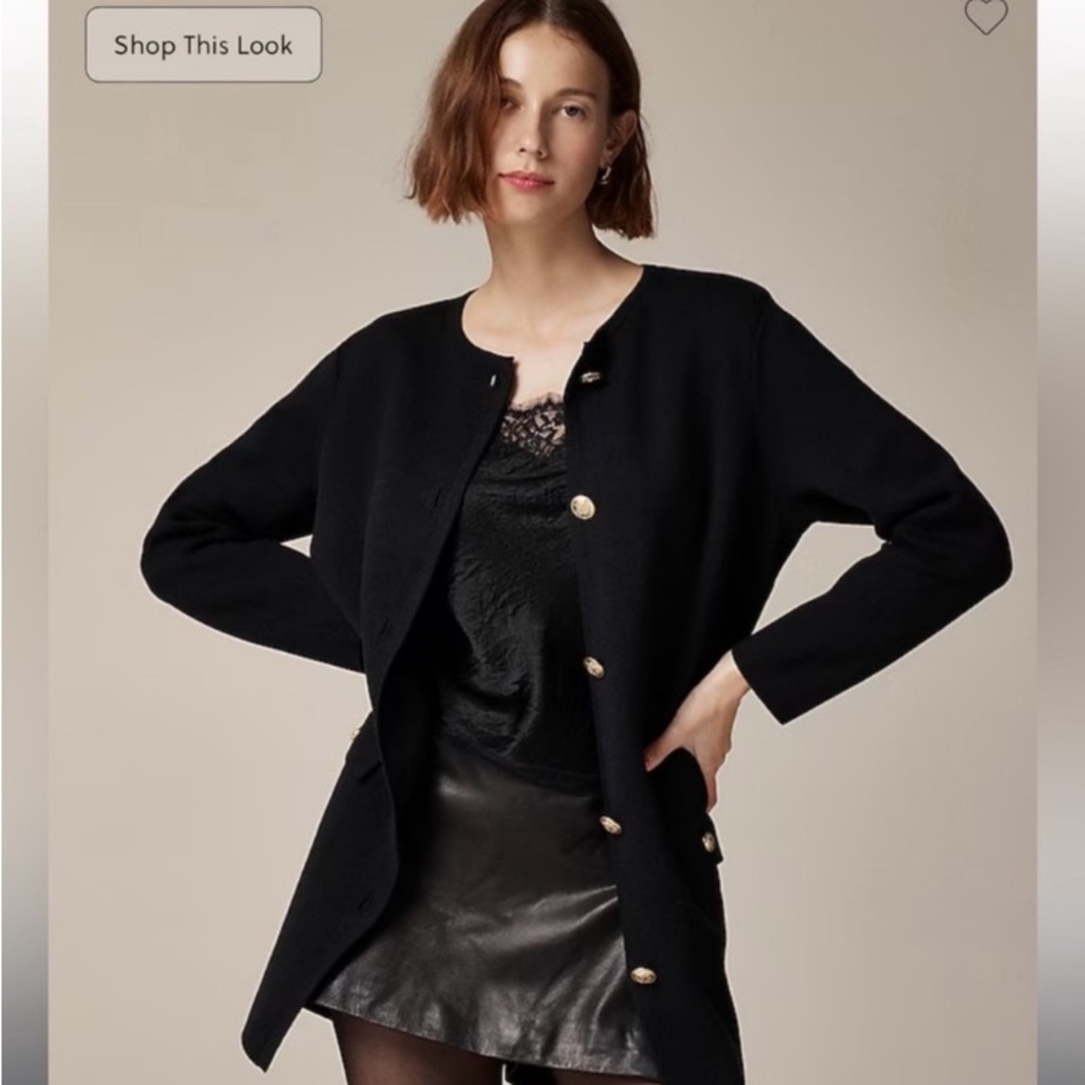 J.Crew Long Giselle Sweater Blazer in Black